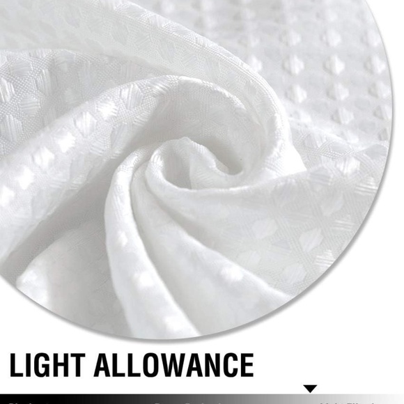 WHITE VALANCE WAFFLE WEAVE TEXTURE LIGHT FILTER WINDOW CURTAIN CURTAIN 57" x 19" - Picture 6 of 7